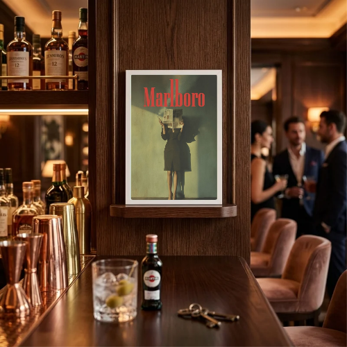 bar and restaurant decoration, Marlboro sigarette