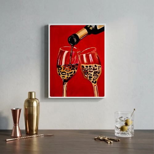 bar and restaurant decoration wine leopard chic