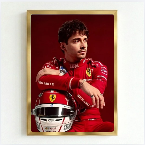 charles leclerc ferrari f1 poster with frame