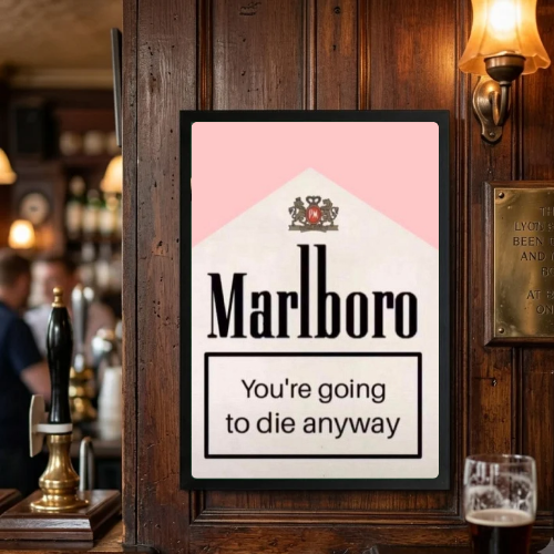 bar and restaurant decoration, Marlboro pink sigarette