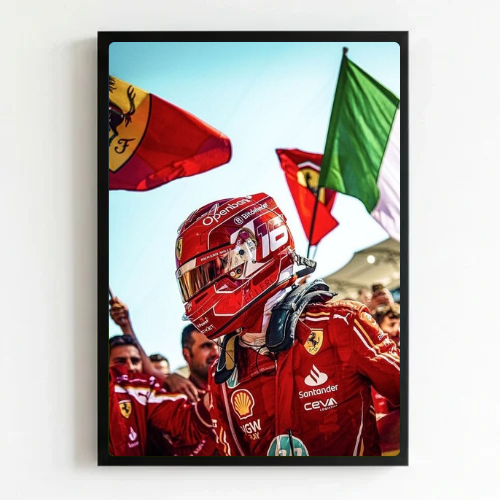 charles leclerc ferrari f1 poster with frame