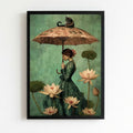 Girl flower cat house decor