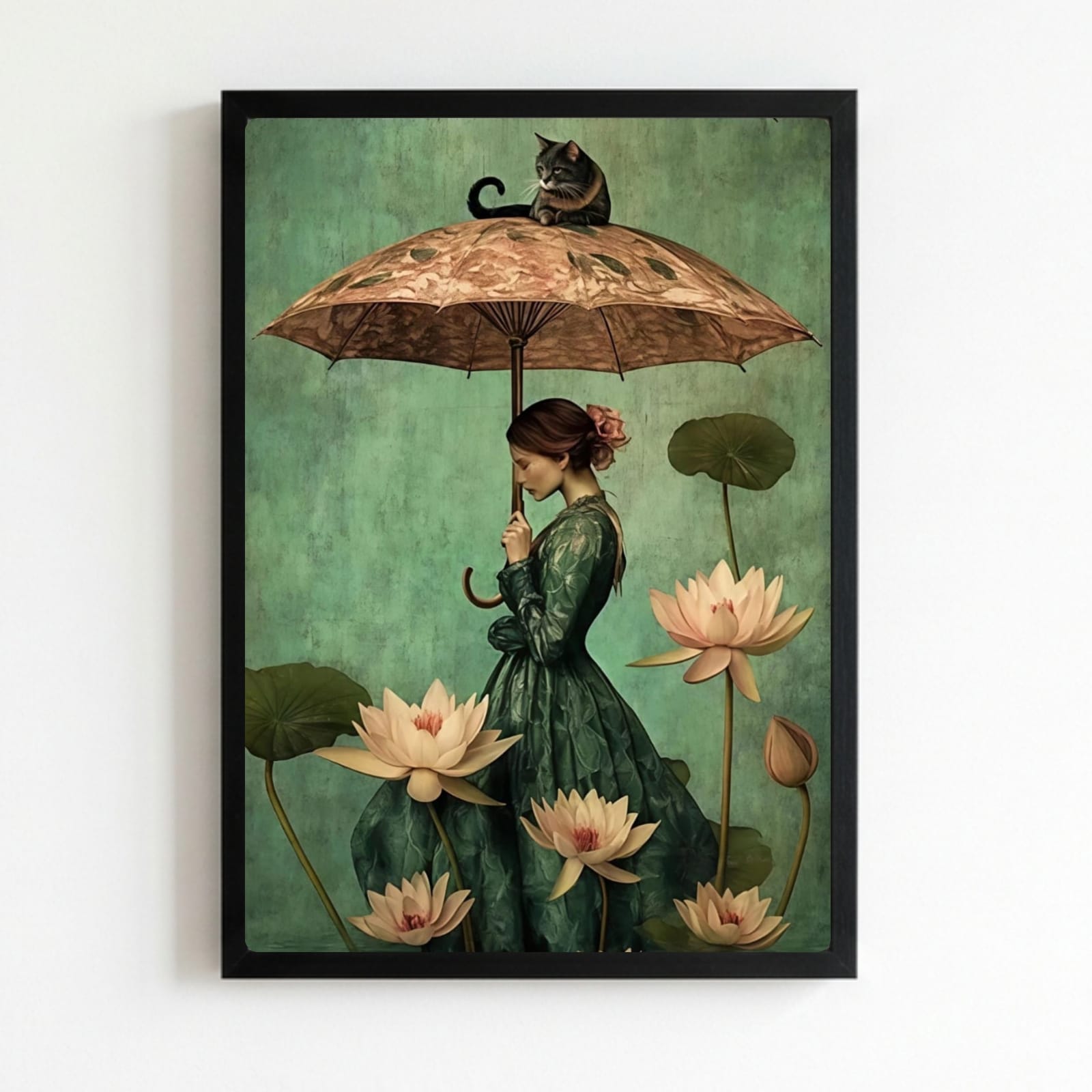 Girl flower cat house decor