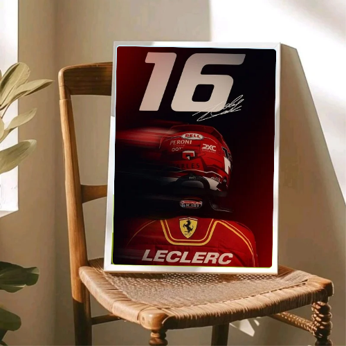 charles leclerc ferrari f1 poster with frame