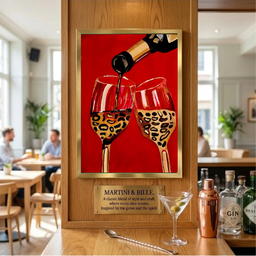 bar and restaurant decoration wine leopard chic