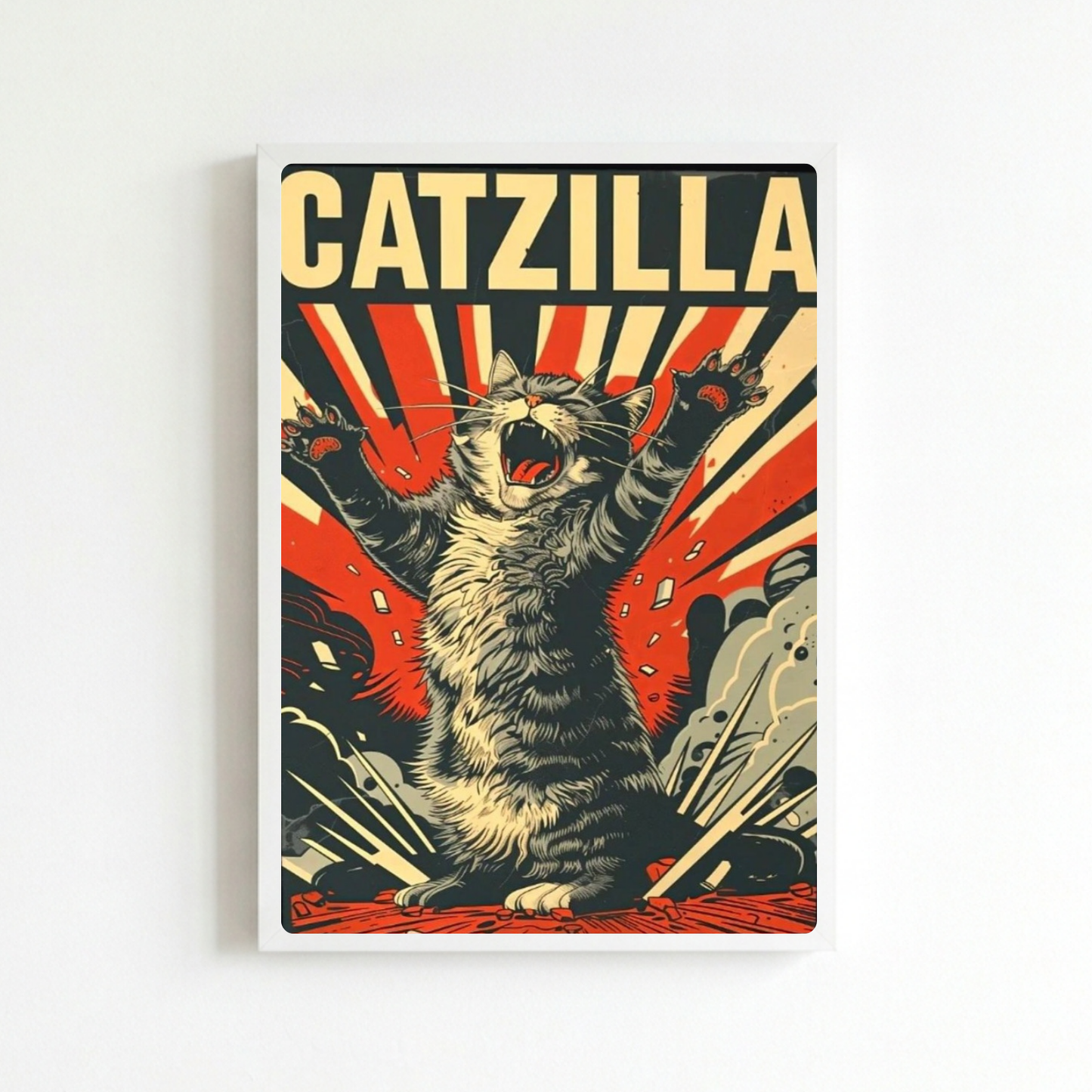 Cat poster with frame