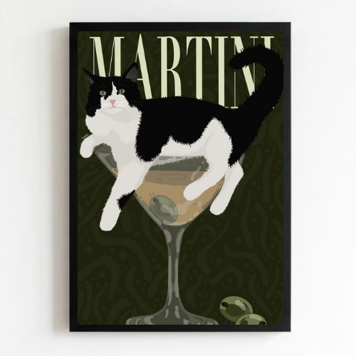 bar and restaurant decoration cat martini