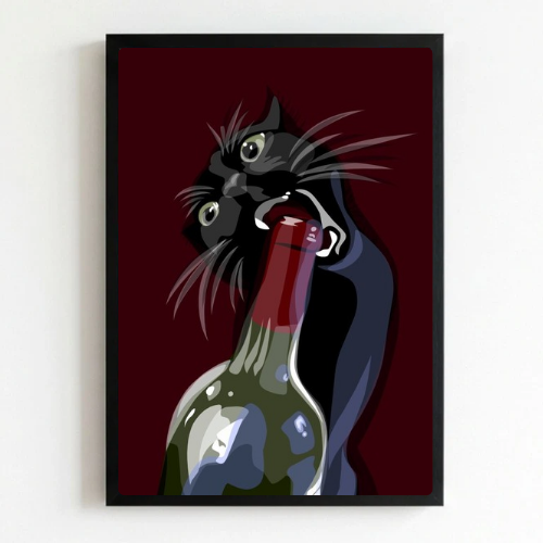bar and restaurant decoration cat wine