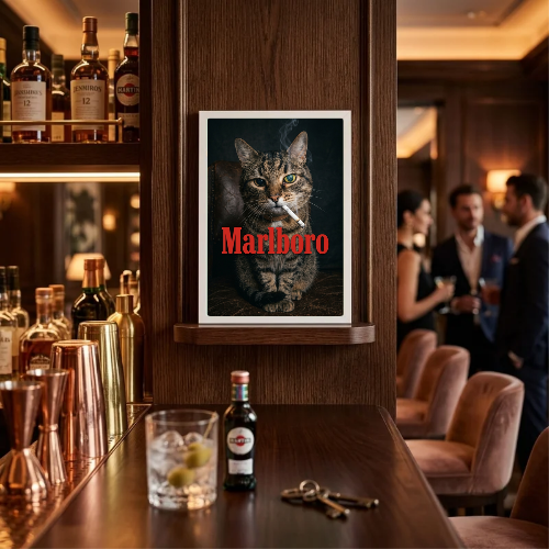 bar and restaurant decoration, Marlboro cat sigarette