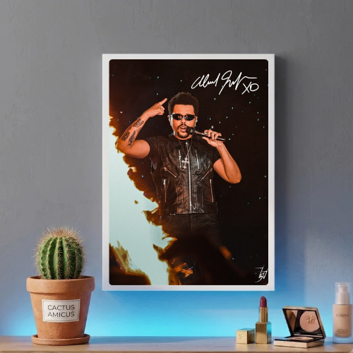 The Weeknd live autograph poster