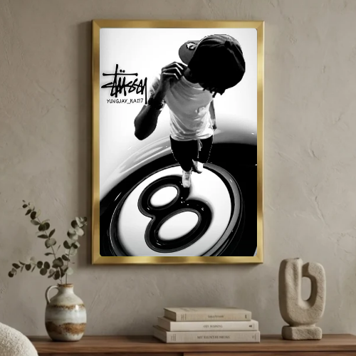 Stussy black and white