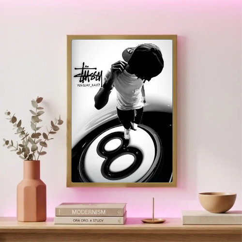 Stussy black and white