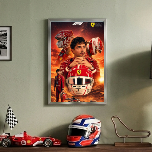 charles leclerc ferrari f1 poster with frame