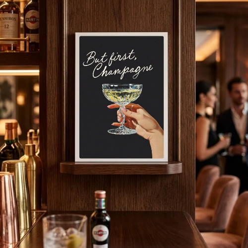 Chic Wine Champagne bar and restaurant decoration