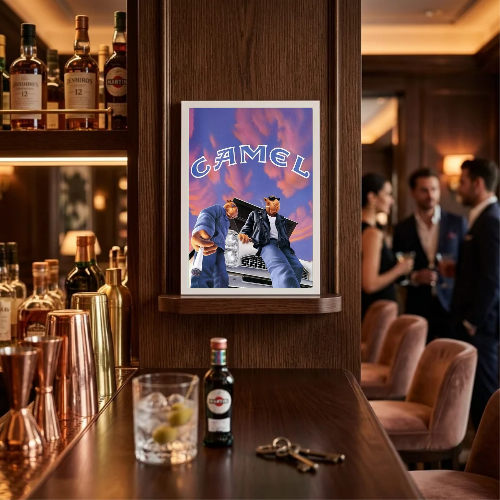 bar and restaurant decoration, Camel sigarette