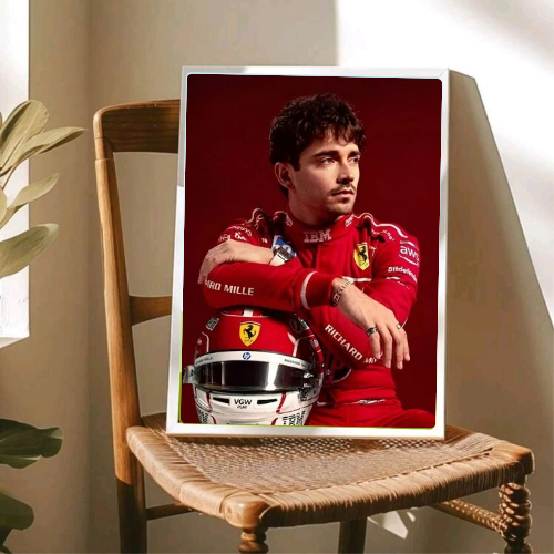 charles leclerc ferrari f1 poster with frame