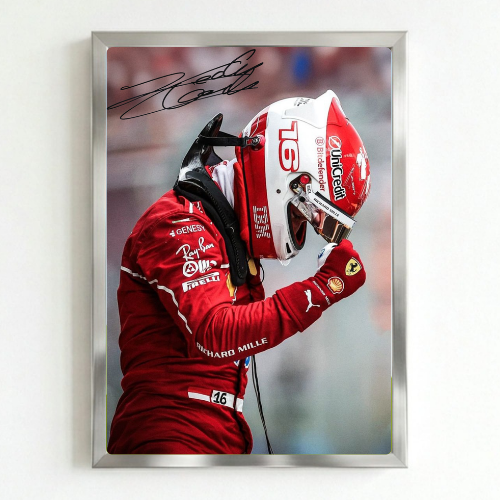 charles leclerc ferrari f1 poster with frame