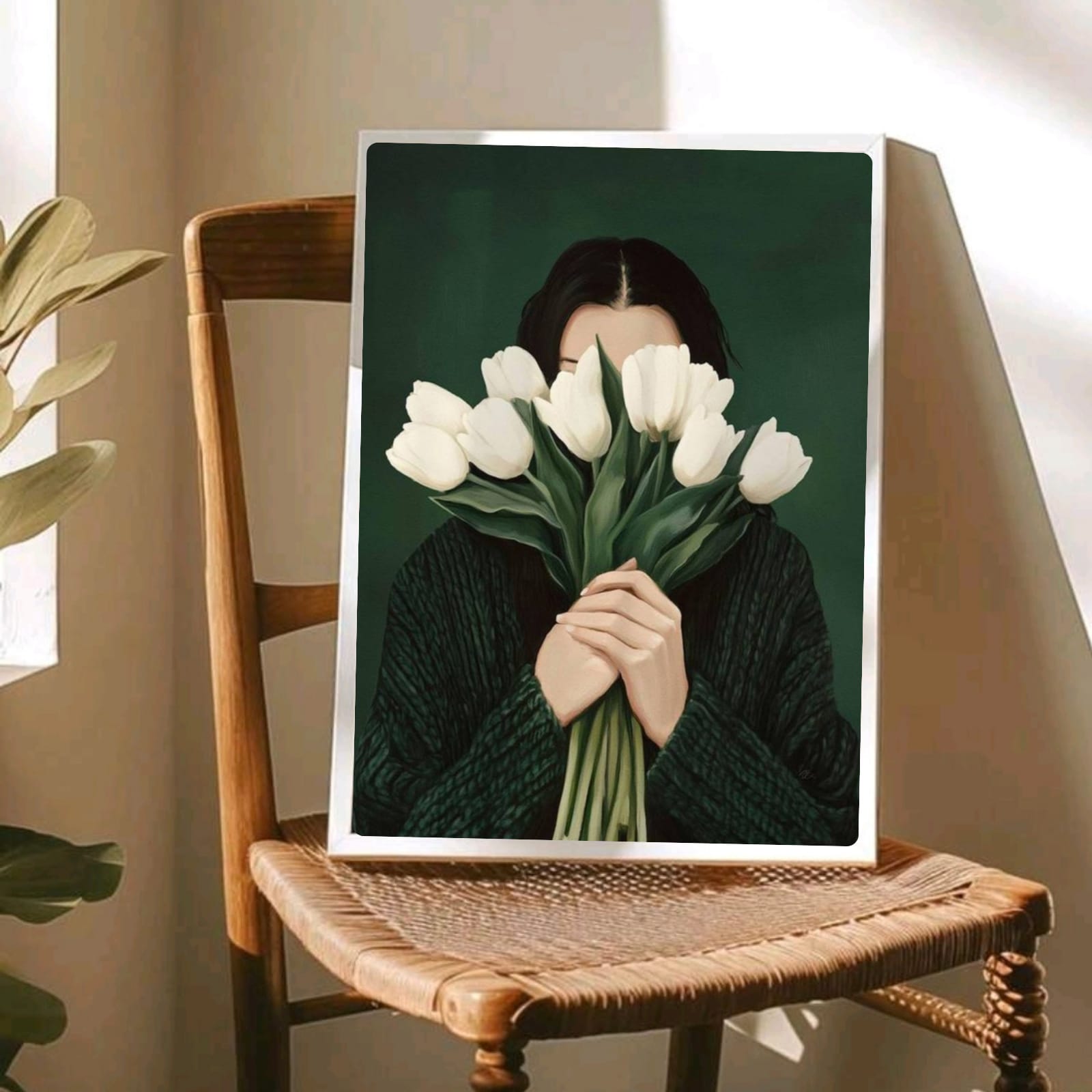 Girl flower house deco