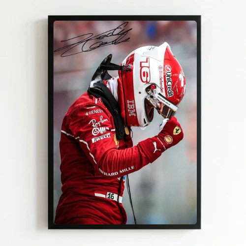 charles leclerc ferrari f1 poster with frame