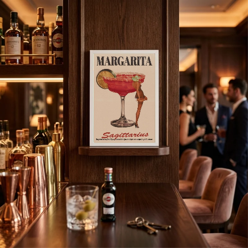 bar and restaurant decoration, margarita sagittarius