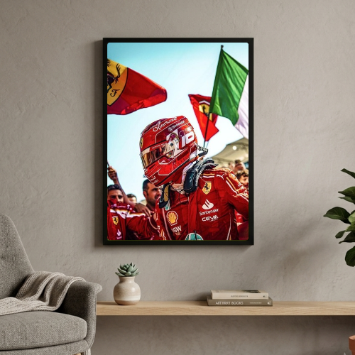 charles leclerc ferrari f1 poster with frame