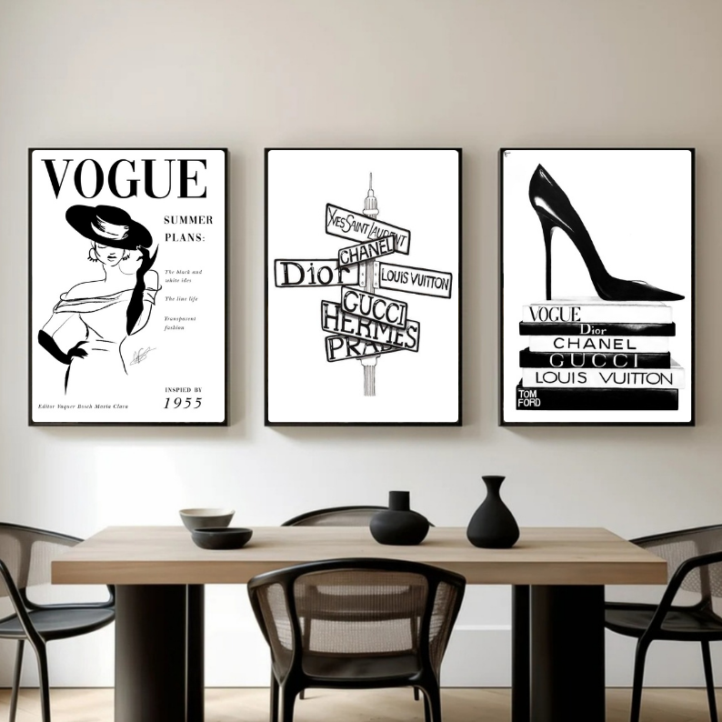Set: luxury brand, vogue