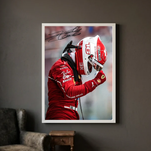 charles leclerc ferrari f1 poster with frame
