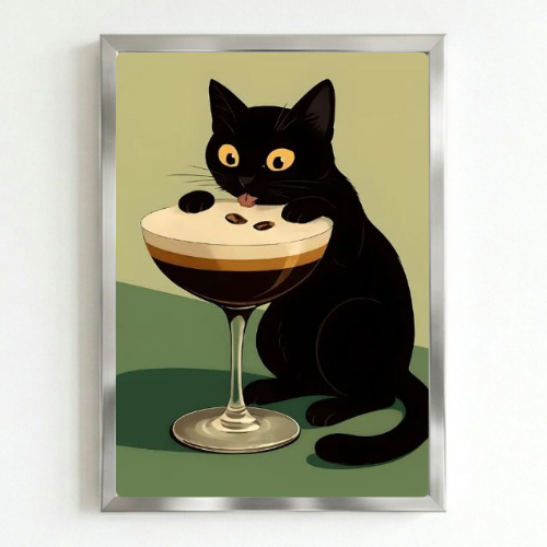 Iconic Chic Cat Martini Poster