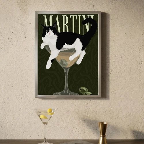 bar and restaurant decoration cat martini