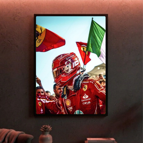 charles leclerc ferrari f1 poster with frame