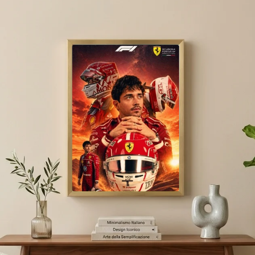 charles leclerc ferrari f1 poster with frame