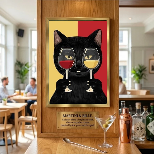 Cat Red and White Wine bar and restaurant decoration