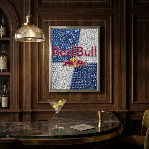 bar and restaurant decoration, red bull