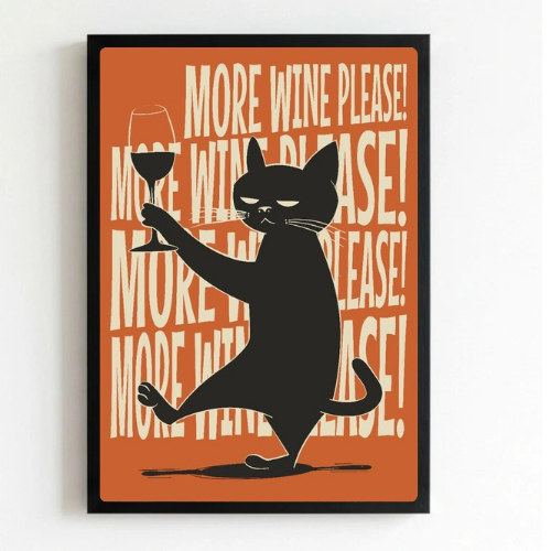 bar and restaurant decoration cat wine