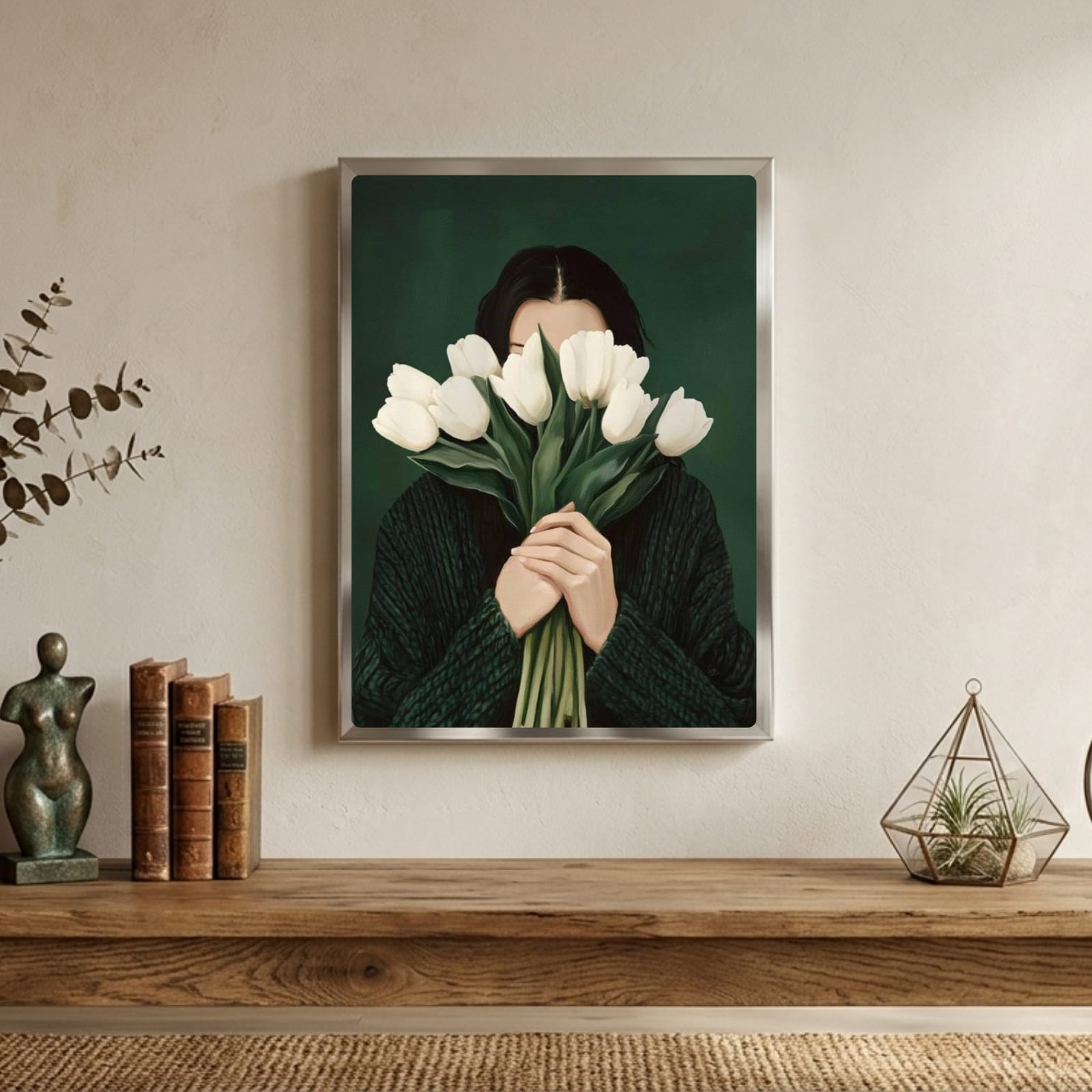 Girl flower house deco