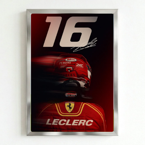 charles leclerc ferrari f1 poster with frame