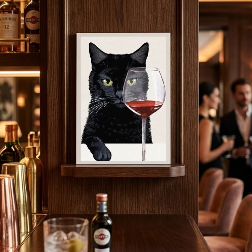 bar and restaurant decoration cat wine