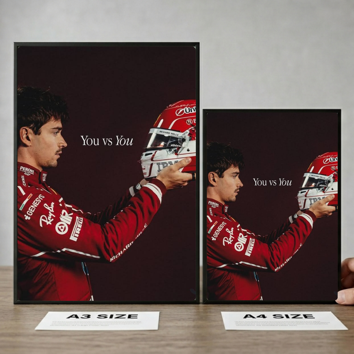 charles leclerc ferrari f1 poster with frame