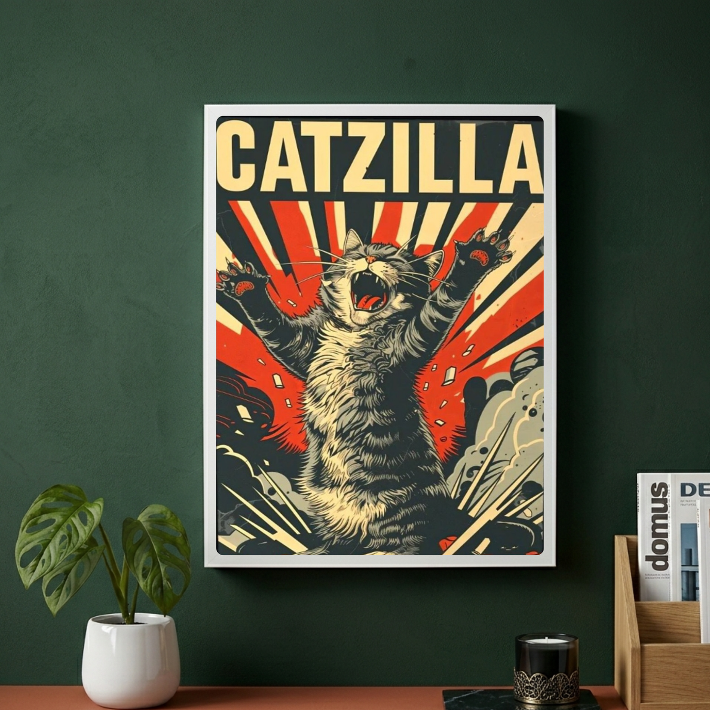 Cat poster with frame