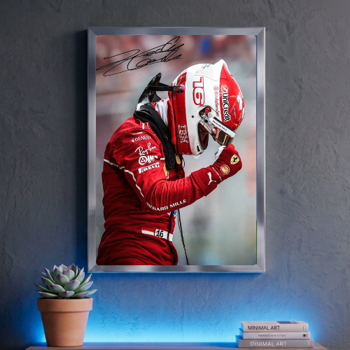 charles leclerc ferrari f1 poster with frame