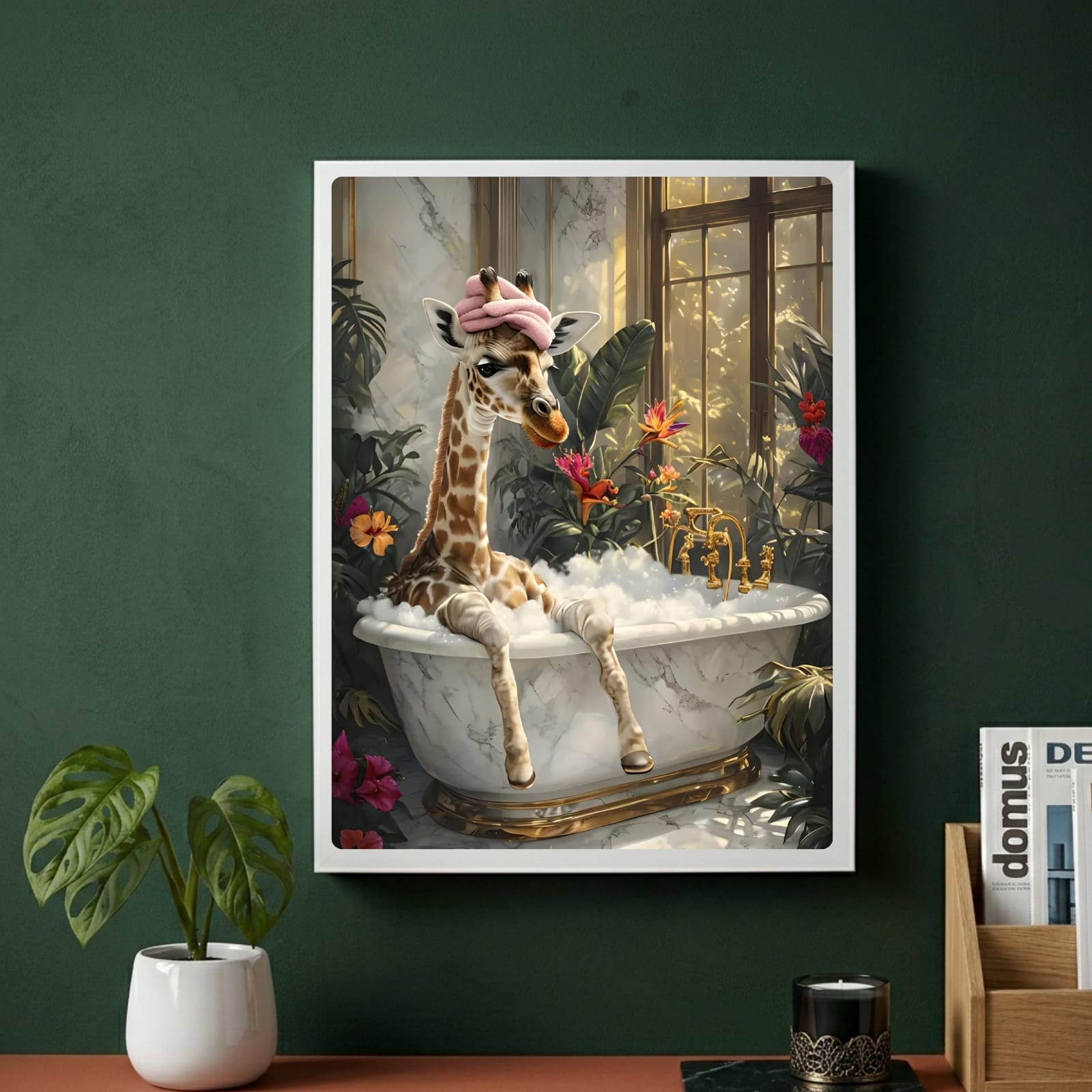 Giraffe house bathroom decor