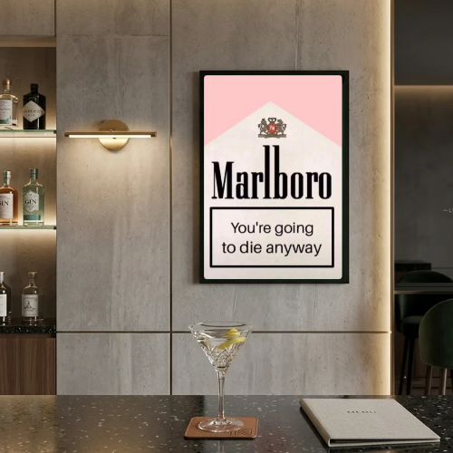 bar and restaurant decoration, Marlboro pink sigarette