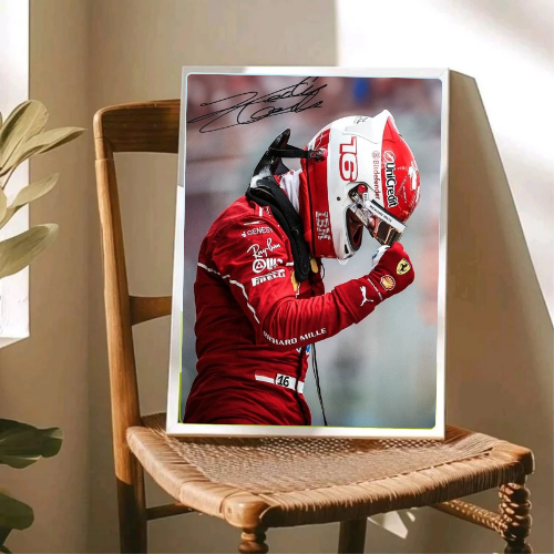 charles leclerc ferrari f1 poster with frame