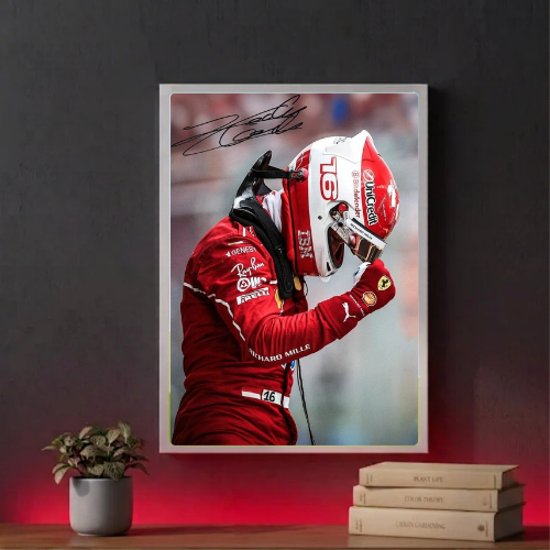 charles leclerc ferrari f1 poster with frame