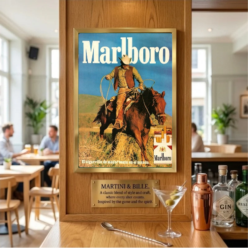 bar and restaurant decoration, Marlboro sigarette