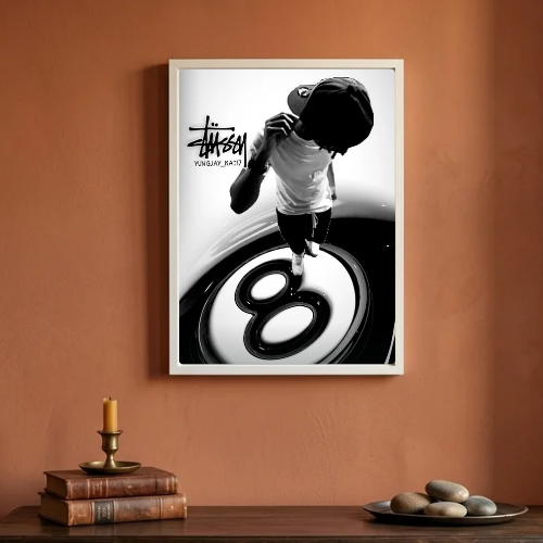 Stussy black and white