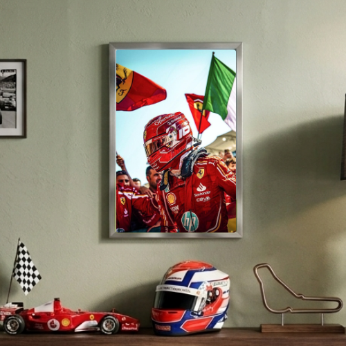 charles leclerc ferrari f1 poster with frame