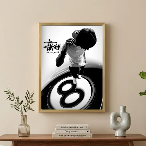 Stussy black and white