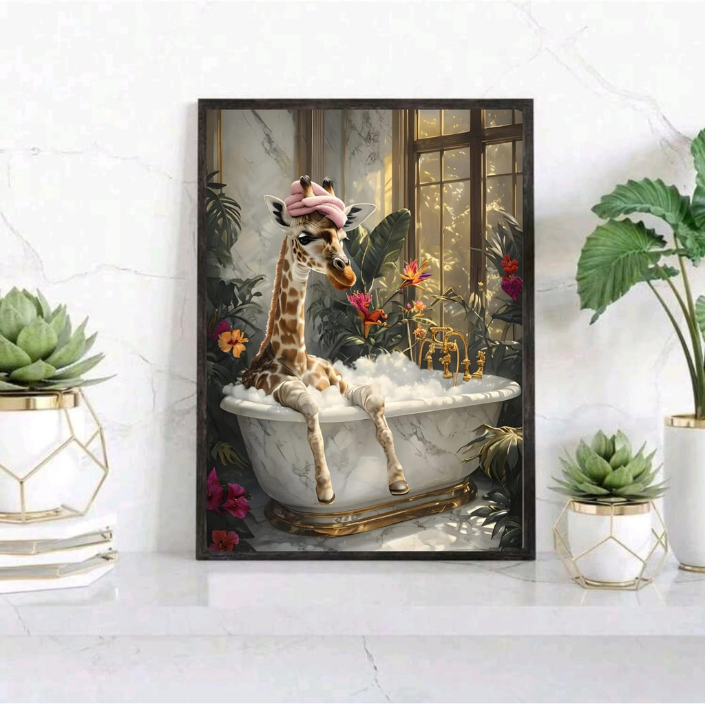 Giraffe house bathroom decor