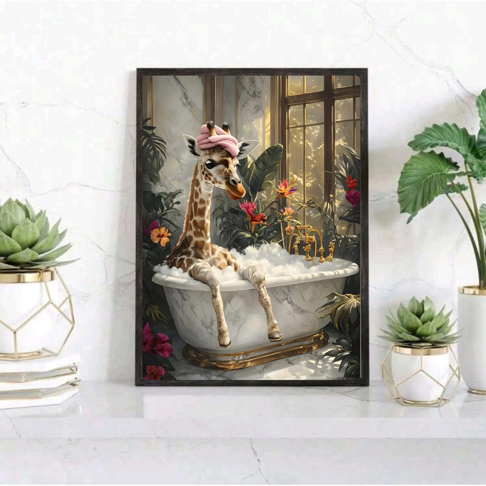 Giraffe house bathroom decor